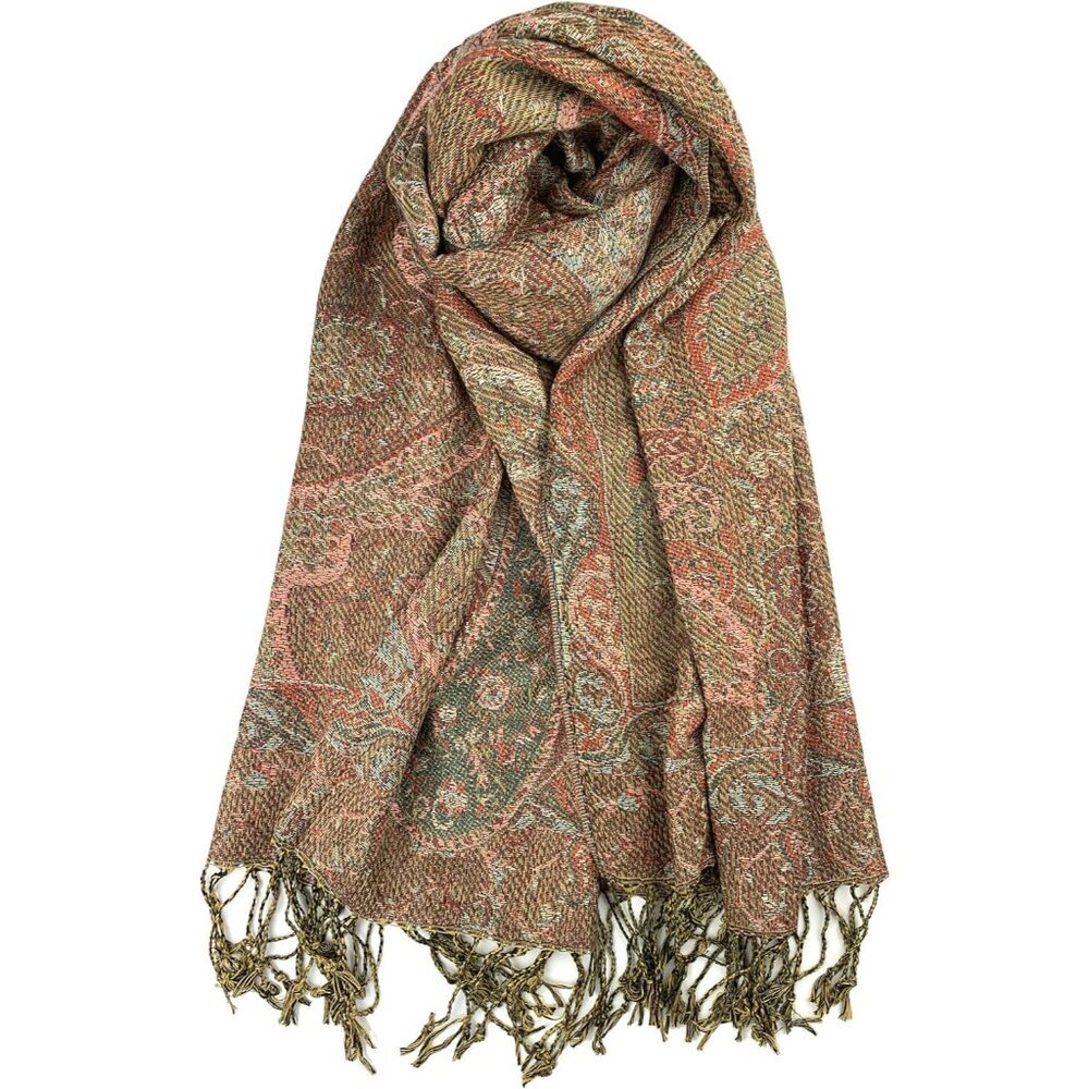 Tapestry Ethnic Paisley Pattern Pashmina Shawl Scarf, Womens Pashmina Shawl Wrap